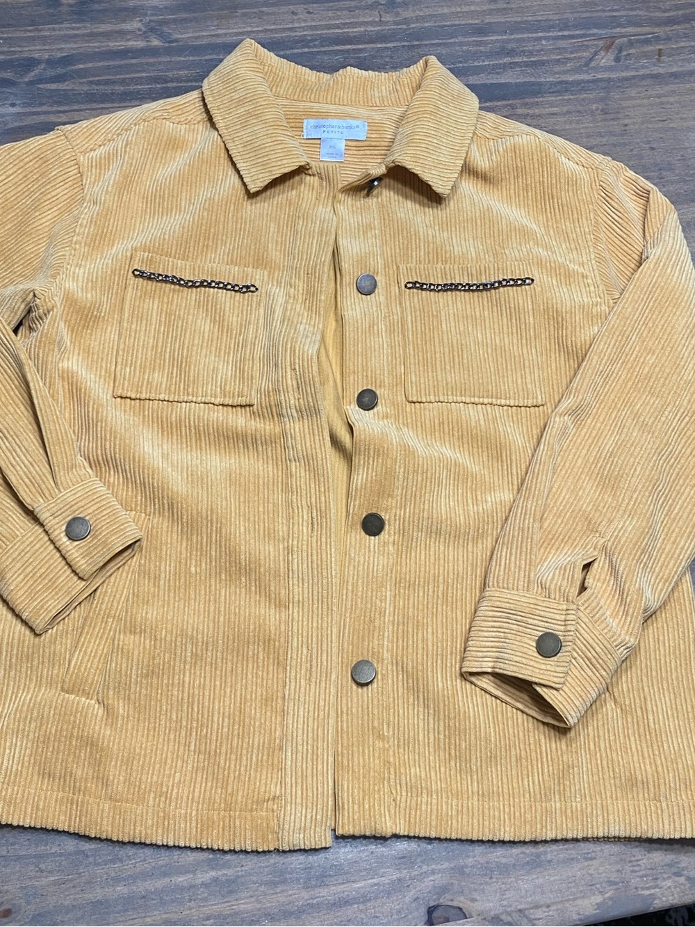 Corduroy Button-Front shirt/jacket- Mustard